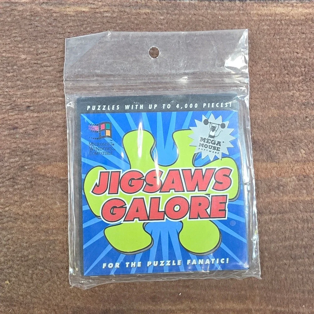 Mega Mouse Jigsaws Galore PC Software OS Blue New Vintage 4000 Pieces Windows